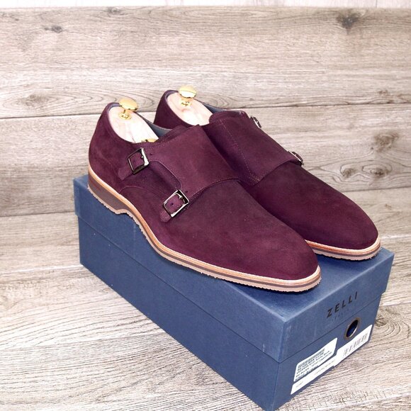 * NIB * $495 Nordstrom ZELLI Italia 13 M Bordo Goatskin Suede * add $15 Trees main image 15